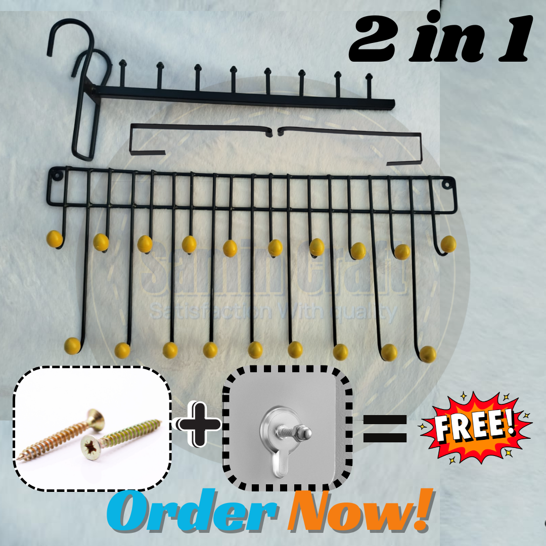 ১ পিচ গ্রিল হ্যাঙ্গার এবং ১ পিচ ডোর হ্যাঙ্গার COMBO- ডেলিভারি চার্জ ফ্রি